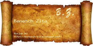 Benesch Zita névjegykártya